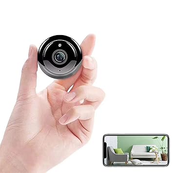 TECHNOVIEW Mini WiFi Full HD Spy IP Camera Hidden Wireless CCTV Security with Microphone Cloud Based Storage Night Vision Motion Detection Two Way Communication Supports SD Card for Home & Car (Black)