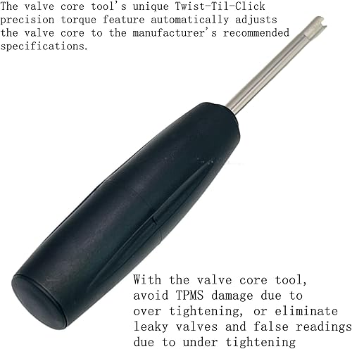 Miniatura 6 de Herramienta de par de 2 piezas de núcleo de válvula, evita daños TPMS, herramienta de extracción e instalación del núcleo de válvula, negro,