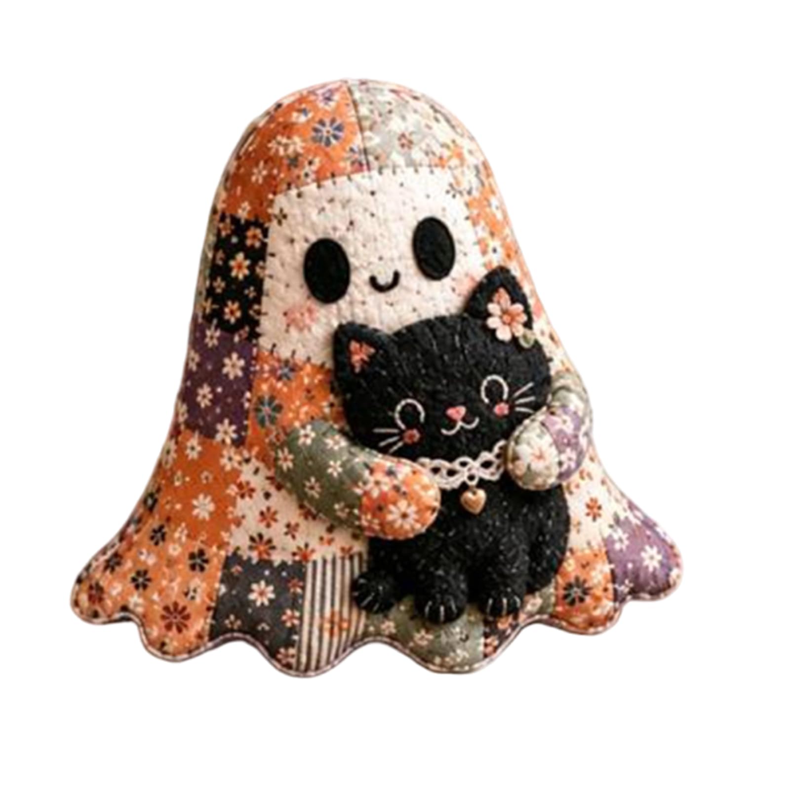 Halloween Ghost Ornament Craft Kit Whimsical DIY Patchwork & Home Decor