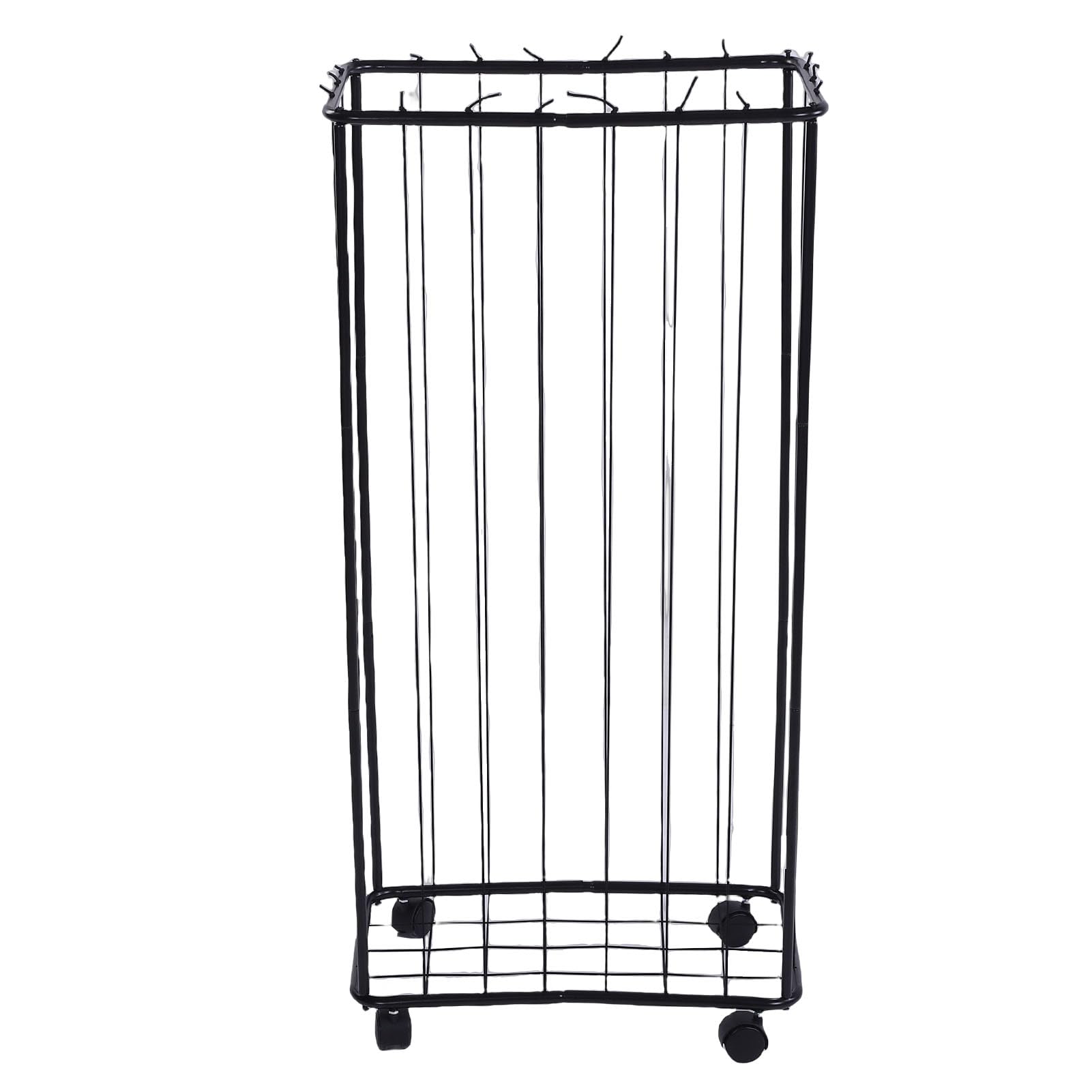 Greensen Wózek do Przechowywania Piłek Sportowych na Kółkach Organizator na Piłki Sportowe ze Stali Węglowej 56 X 34 X 116 Cm z Kółkami i Rozciągliwymi Paskami do Garażu Domowa Siłownia Pokój Zabaw