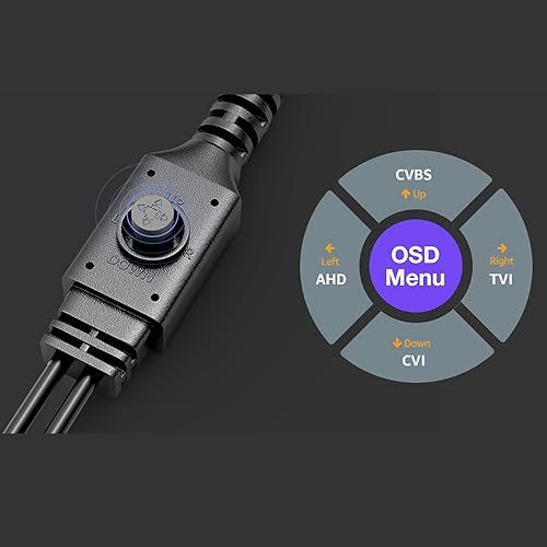 Miniatura 5 de Cámara de seguridad 1080P 4 en 1 HD CCTV Bullet Cámara con cable, AHDTVICVICVBS, cámara negra de vigilancia analógica para uso en exteriores, visión