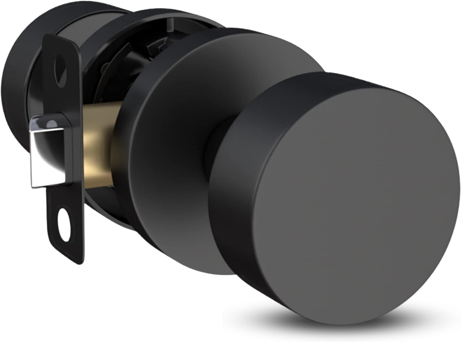 Mega Handles - Buena Passage I Black Door Knob for Hallway, Closet and Bathroom I Reversible Heavy Duty Design I Fits All Standard Door Sizes I Screws Included - Black Matte (1 Pack)