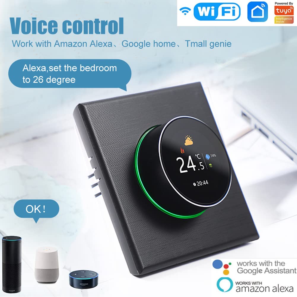 Termostato Caldaia A Gas Wifi con Digitale Programmabile,Cronotermostato wifi Smart Compatibile con Alexa Google home,Termostato Ambiente Intelligente Controllo Vocale