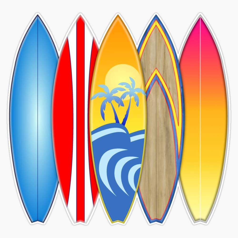 Surfboards Vinyl Waterproof Sticker Decal Car Laptop Wall Window Bumper Sticker 5"
