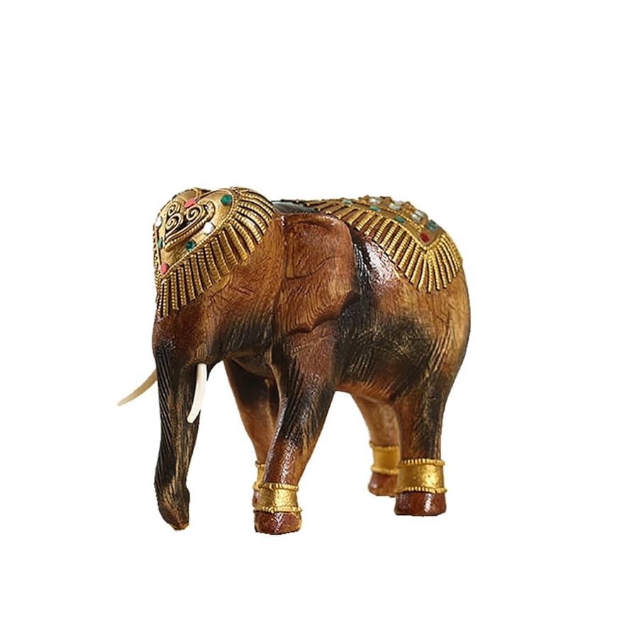 Amazon.co.jp: 木彫り ゾウの置物 置き物 象の置物 風水象の像