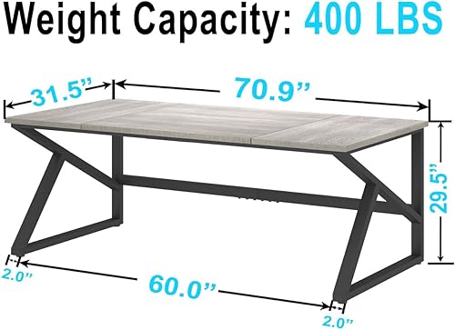 Miniatura 2 de IBF Escritorio Grande de 70 Pulgadas para Oficina en Casa, Escritorio Industrial Largo para Ejecutivos, Mesa de Trabajo, Estudio y Computadora, Mesa