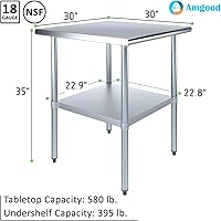 Vista 287 de Mesa de trabajo de acero inoxidable, mesa de metal