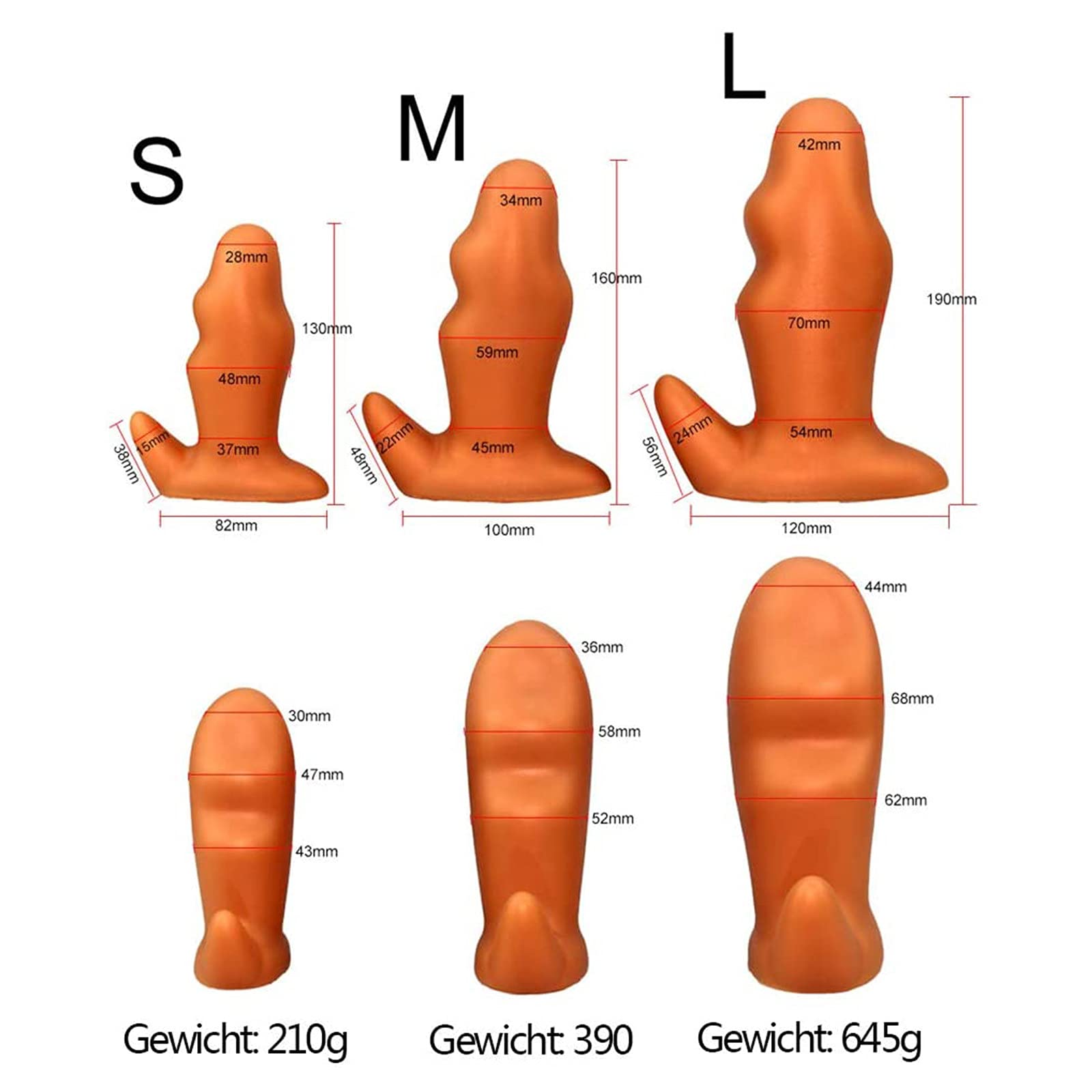 Plug anale Butt Plug Set stimolatore della prostata - Plug anale in silicone Massaggio del punto G Dilatatore dell'ano Falli anali Palline anali Doccia anale Fetish Masturbazione Giocattolo sessuale(G