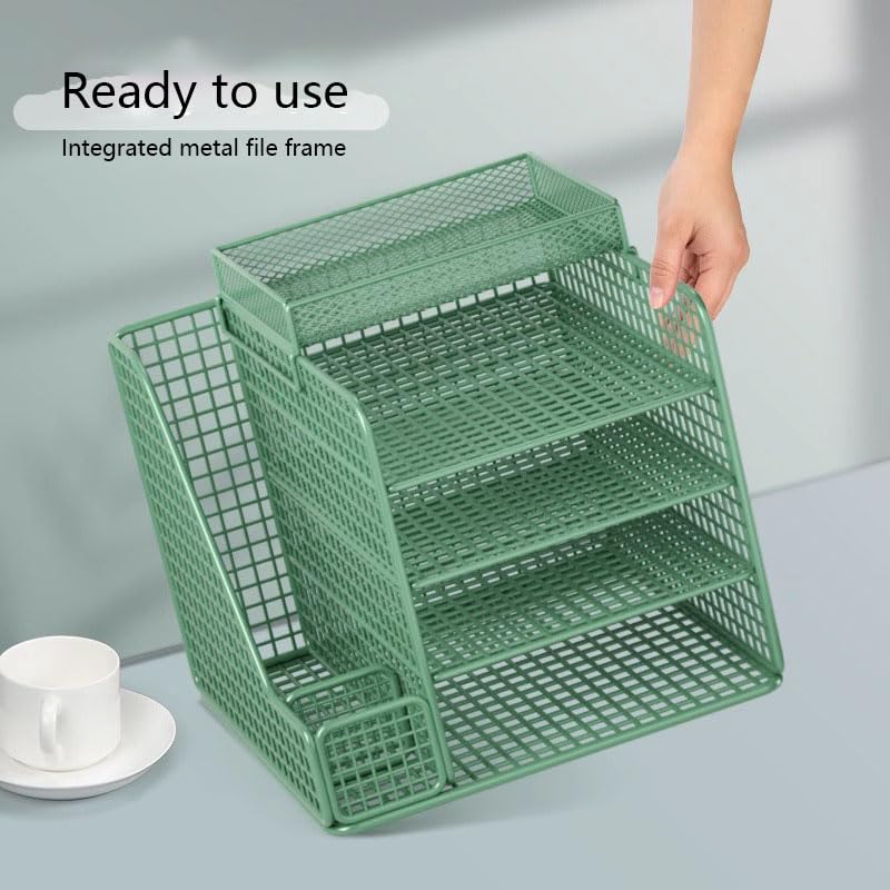 Organizer da scrivania in metallo, multifunzione, portapenne, organizer per articoli di cancelleria, accessori per spazio di lavoro per una facile organizzazione della scrivania