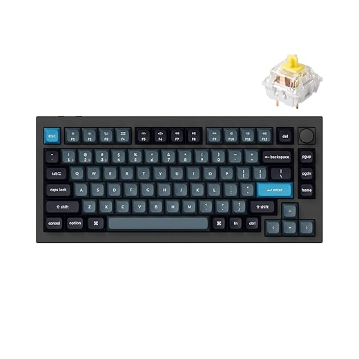 Keychron Q1 Pro Wireless Custom Mechanical Keyboard, QMK/VIA Programmable Full Aluminum 75% Layout Bluetooth/Wired RGB with Hot-swappable Keychron K Pro Red Switch Compatible with Mac Windows Linux