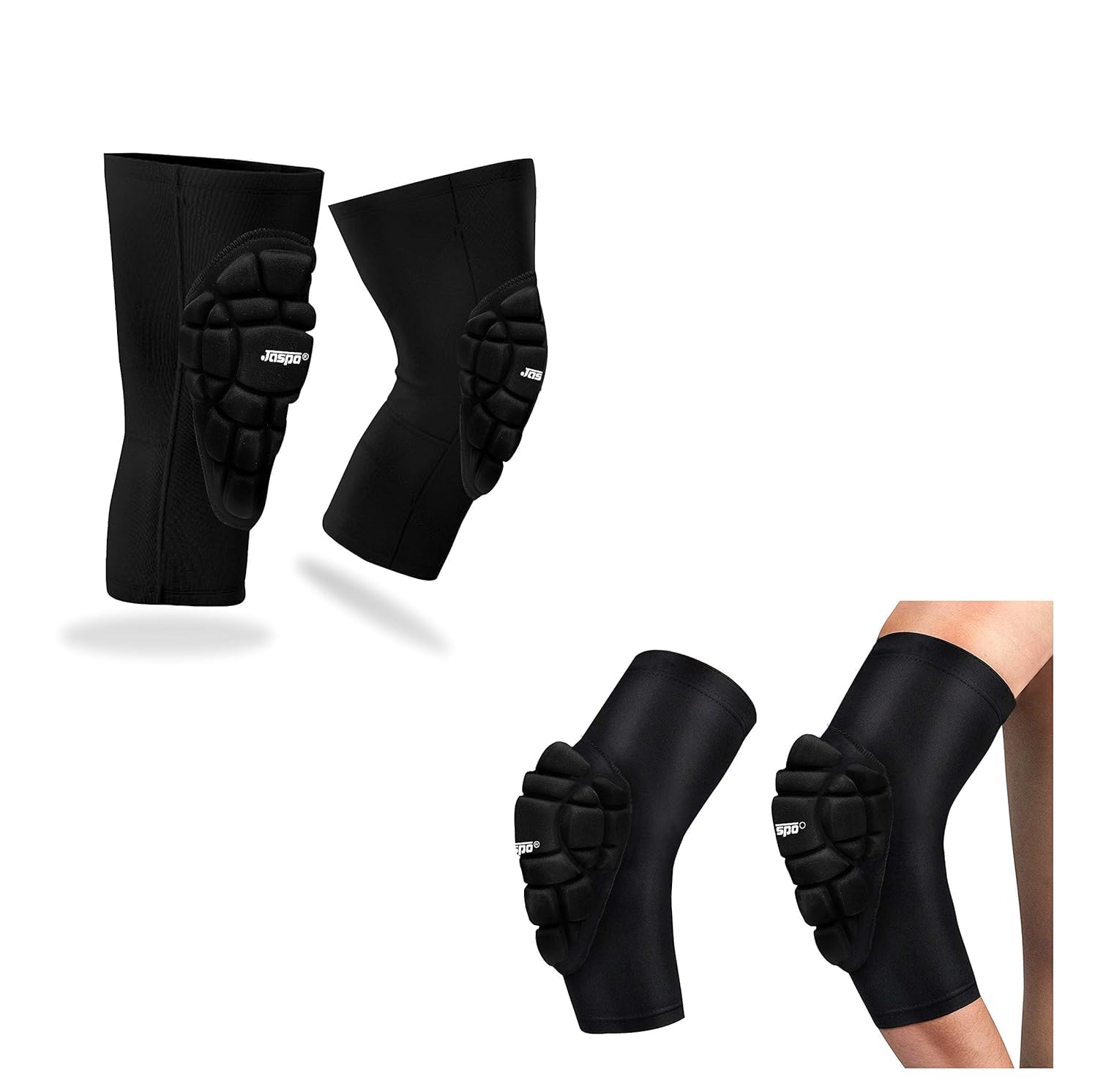 jaspo Protec-4 Safe Guards (Medium, Black) Knee and Elbow Guards Combo Includes 1 Pair of Each Designed for The Outdoor Sports, Dance, Cycling, Skating, Inline Skating, Skateboarding