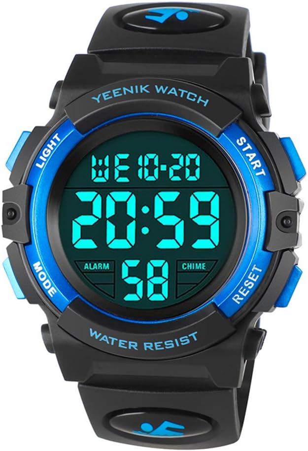 Kids Waterproof Digital Watch， Sports LED Wristwatch with Alarm Electronic Stopwatch for Boys Girls and Children