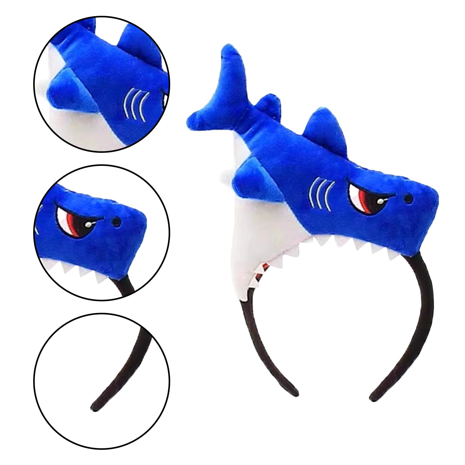 AOVNA 2pcs Shark Headband Fish Animal Hairbands Sealife Animal Headwear for Halloween Christmas Festival Theme Party Cosplay Costume Accessory - Image 2