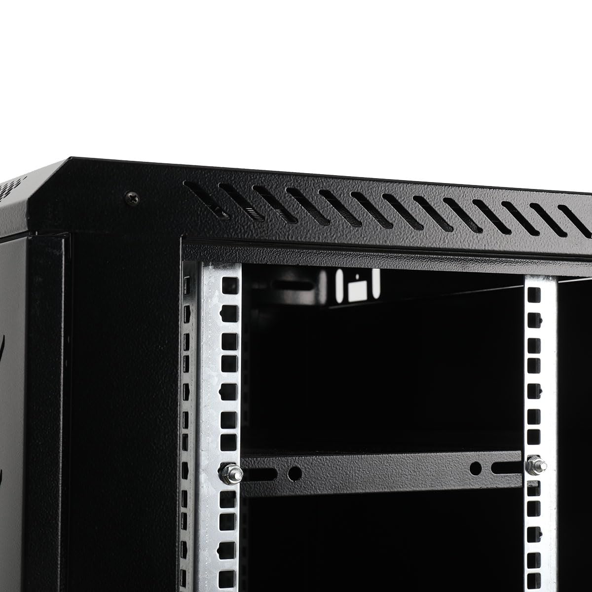 Armoire réseau 19 Pouces 9U Baie de Brassage, Montage Mural ou au Sol -Coffret Armoire Réseau pour Serveur, réseau et Informatique, HxLxP 500x600x450mm, Charge Max. 60 kg, Porte vitrée, Noir