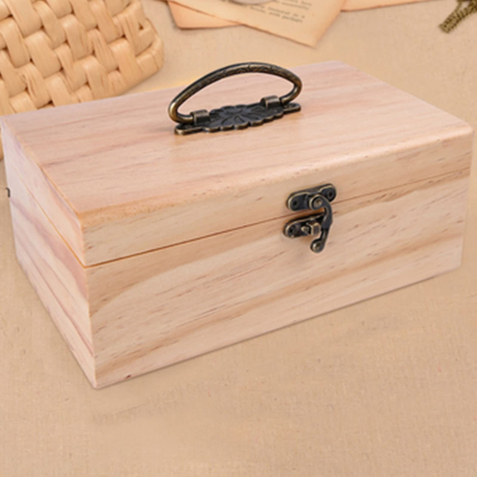 Caja de Almacenamiento Retro, Cesta de Costura de Madera. Kit básico de Aguja e Hilo para pequeñas Reparaciones. Mini Kit de Costura de Viaje para Reparaciones de Emergencia (Color: Amarillo