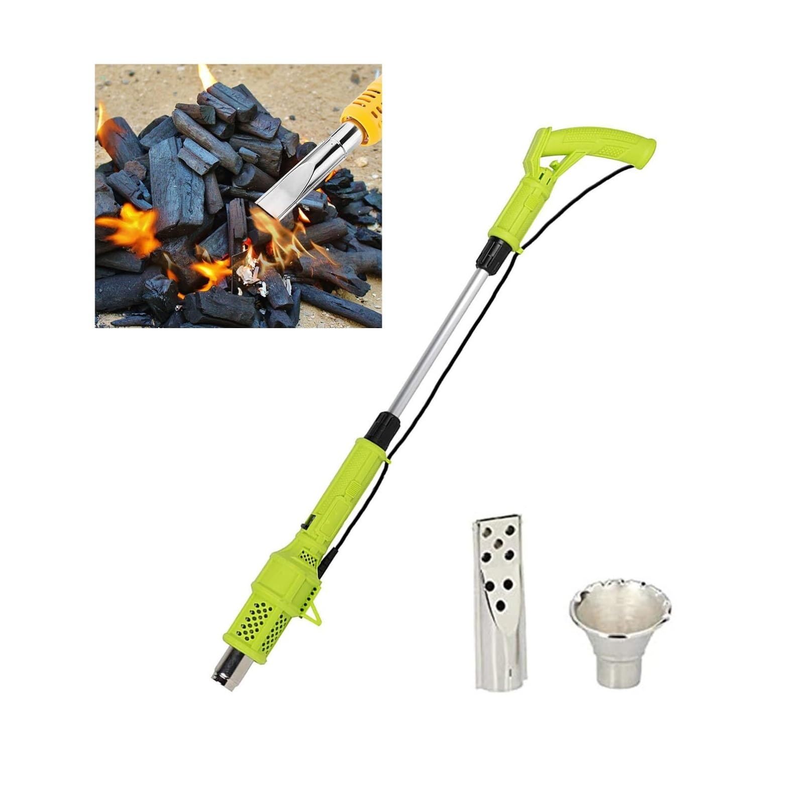 Brûleur De Mauvaises Herbes Thermique Électrique 2000 W – Désherbant À Air Chaud 3 En 1 Avec Double Contrôle De Température De 60 À 650 °C, Désherbeur(Green)
