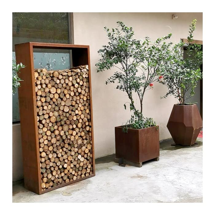Grindi - Kaminholzregal Kaminholzständer Brennholzregal Holzaufbewahrung - Fusta, 80x30x160 - Holzkorb für Kaminholz & Holzlager, Holzunterstand für innen und außen