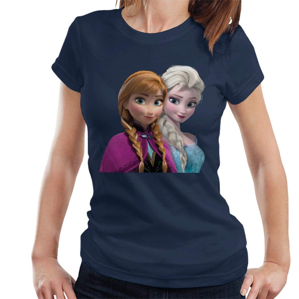 Disney Frozen Princess Anna and Elsa The Snow Queen Women's T-Shirt Navy Blue