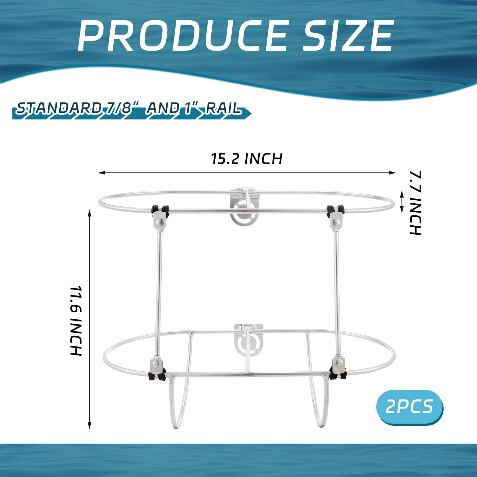 2 Pack 7 Inches Marine Boat Fender Holders Folding