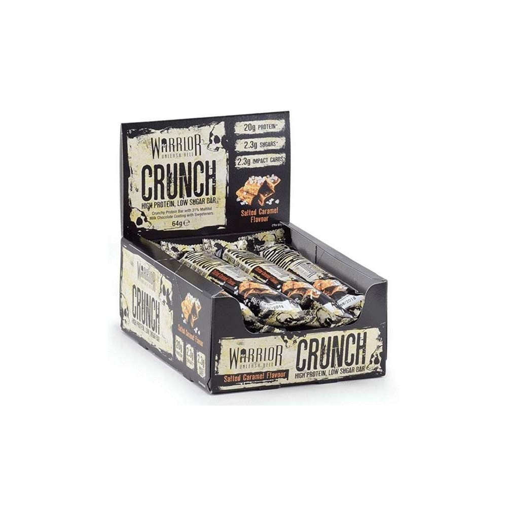 Crunch High Protein Low Sugar Salted Caramel Bar | With 20G Protein & 2.3G Sugar | Low Carb & Healthy Snacking | Meal Replacement With Delicious Taste | 12 Pack x 64 Gram