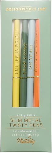 Miniatura 4 de DesignWorks Ink Juego de 4 bolígrafos delgados de metal Twisty - Set de motivación