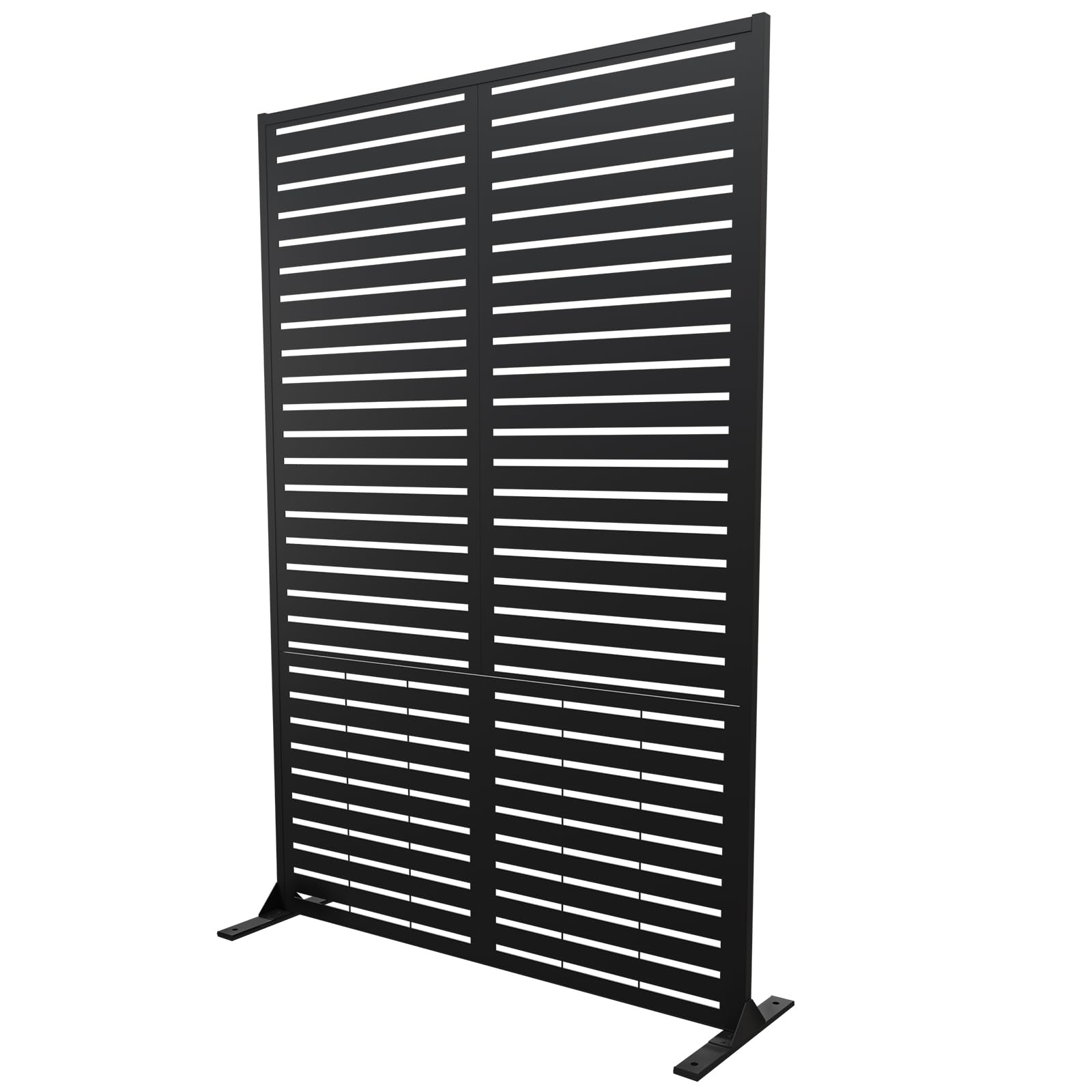 Photo 1 of ***STOCK PHOTO FOR REFERENCE ONLY***SnugNiture “Metal Privacy Screen”, 72" H × 47" W Weather Resistant Outdoor Privacy Panels for Balconies, Patios & Pools (Black Louvered)