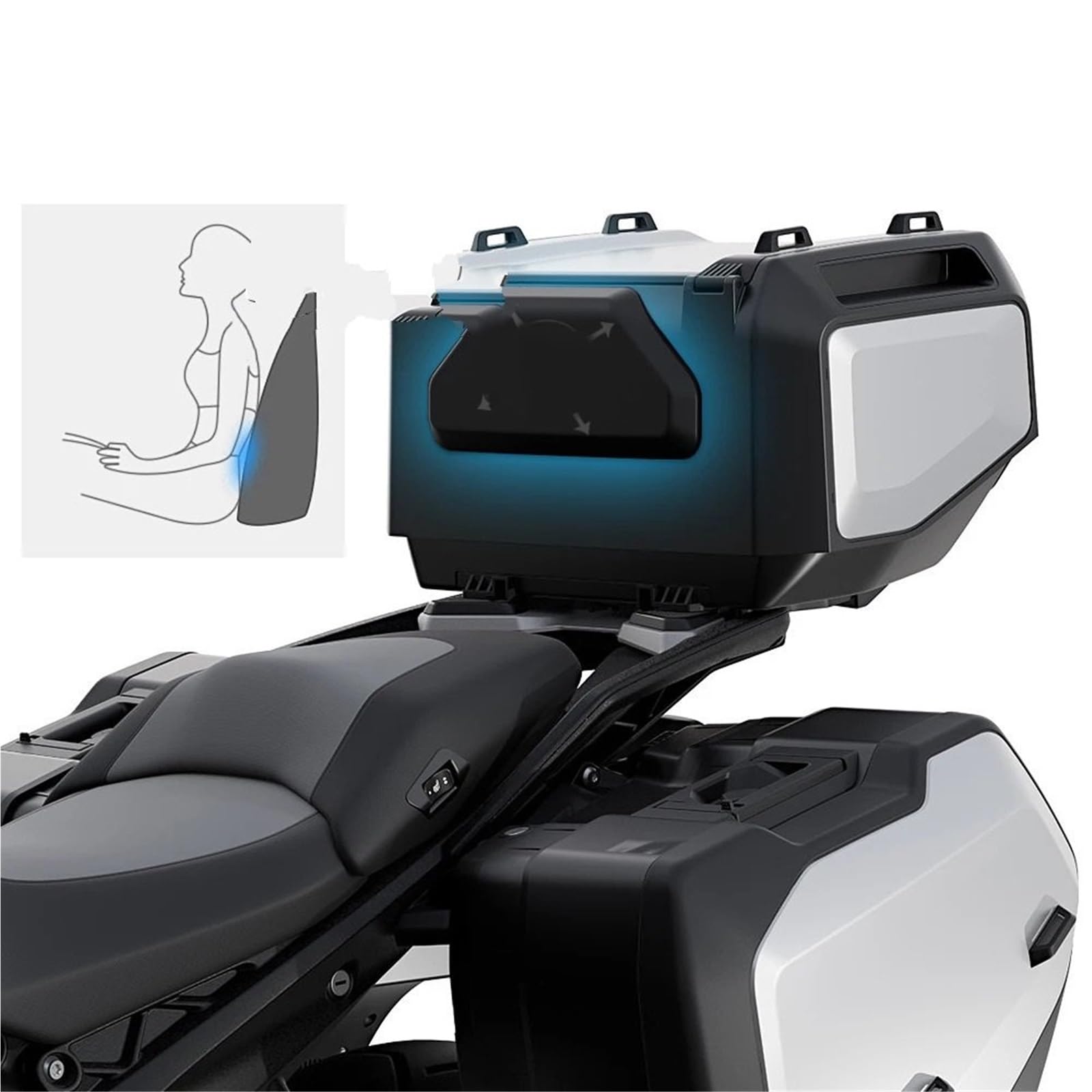 Schienalino per Bauletto Adatto per Bmw R1300GS R1300 Accessori moto Schienale bauletto Schienale passeggero Cuscino smorzamento posteriore