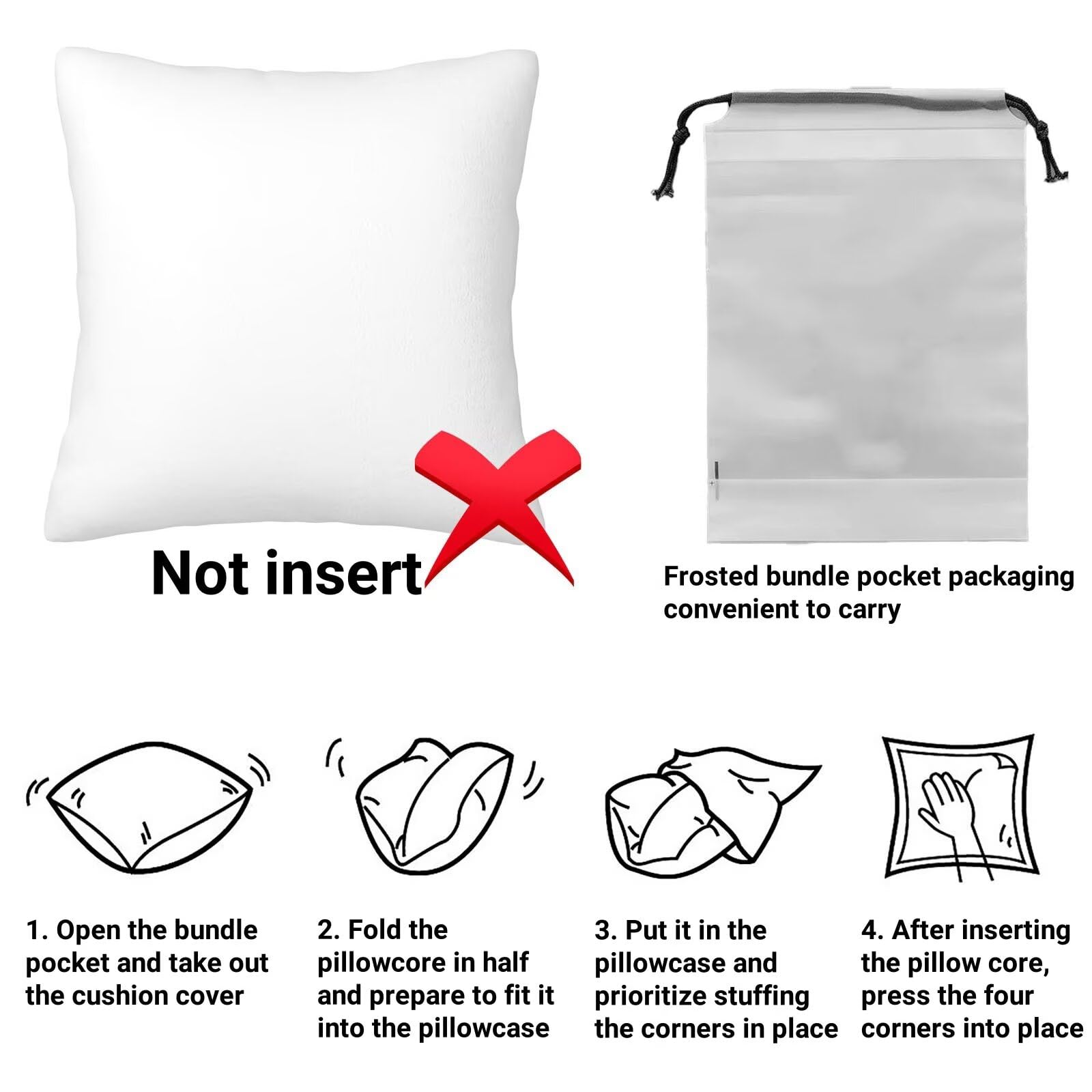 Housse Coussin 60x60cm, Lot de 4 Velours Housse de Coussin Plaine, Grues Papier Taie Oreiller Canape Doux avec Fermeture Eclair Caché, Carré Taie Oreiller Décoratifs Maison Canapé Salon Chambre J-56
