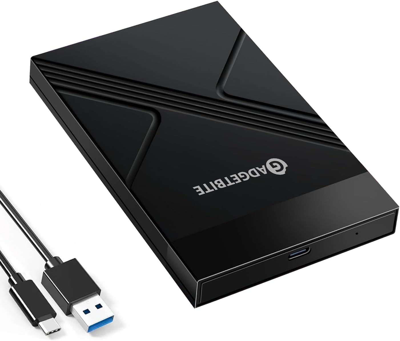 Ssd Enclosure Case, Tool-Free External Hard Disk Case with Fast Transfer Speed Up to 5 Gbps & Up to 4Tb Storage Capacity with 2.5 Sata Ssd / HDD (Black, USB to Type C)