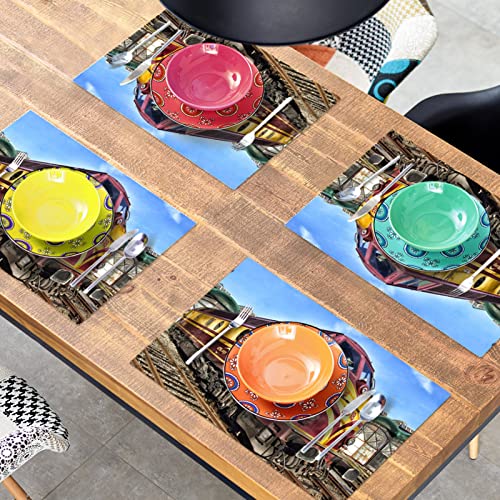 Sets de table rétro résistants à la chaleur en tissu lavable maison - 8