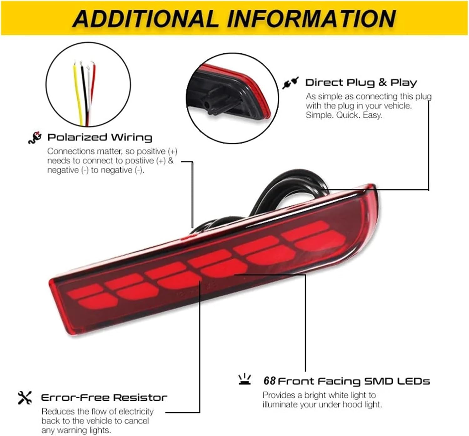 Car Bumper Reflector Lights | Compatible With Mitsubishi Outlander Lancer Evo Evolution ASX Sport RVR Dynamic Turn Signal Rear Tail Brake Lamp(Red Lens B)