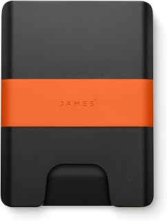 The Lowe Minimalist CNC-Machined Aluminum Men's Wallet, Naturally RFID-Blocking, Simple, Clean, Slim - Black + Fire