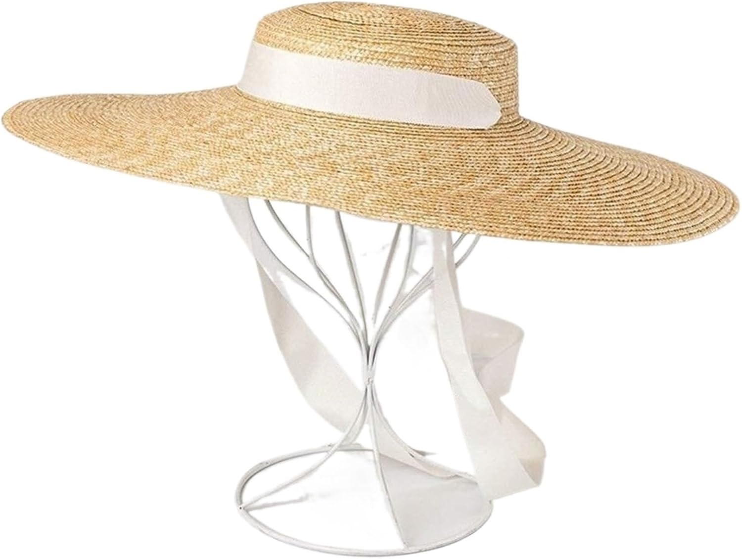 Womens Mens Wide Brim Straw Hat Summer Beach Sun Hat UPF 50+ Straw Woven