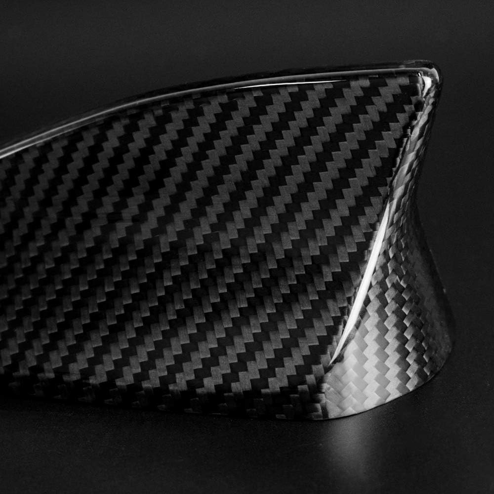 AIRSPEED Black Carbon Fiber Car Shark Fin Antenna Cover Radio Signal Base for Mazda 3 Axela CX-3 CX-4 CX-5 CX-8 Accessories (with Flat Curve)