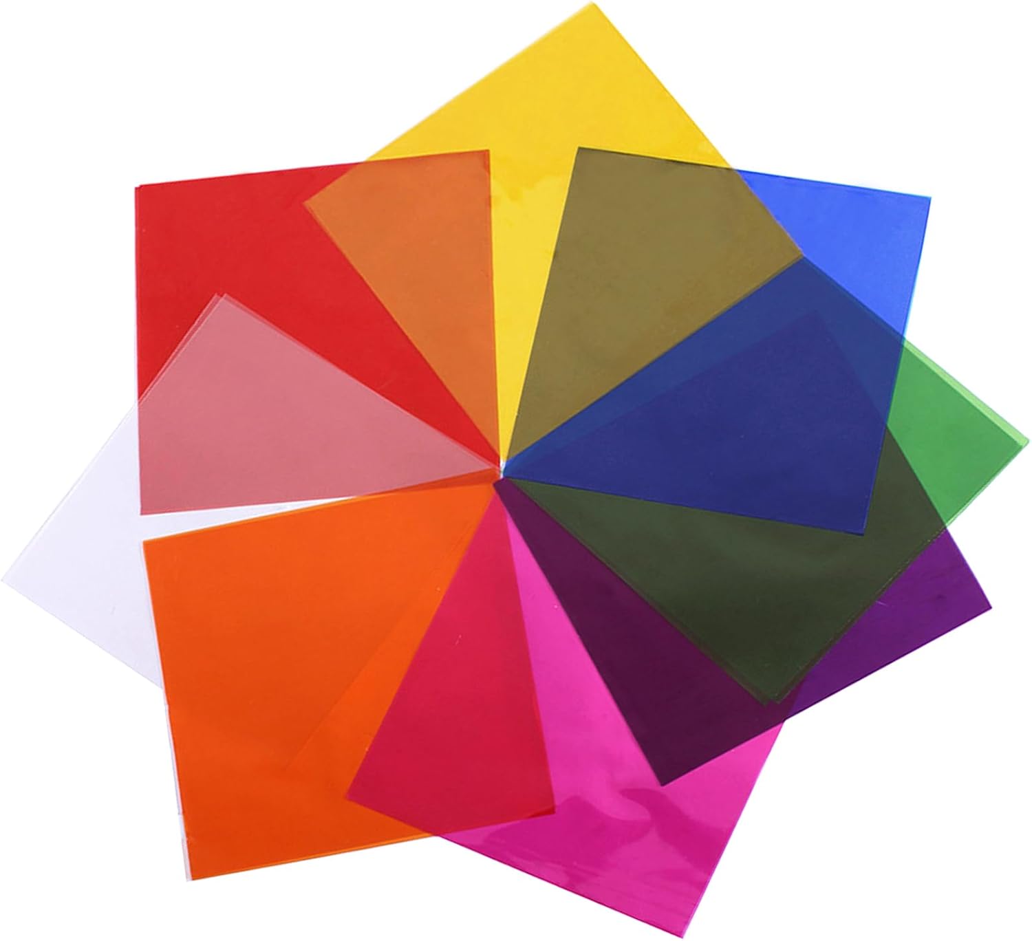Colored Cellophane Sheets 160pcs, 7.5x7.5 Inch Coloured Cellophane
