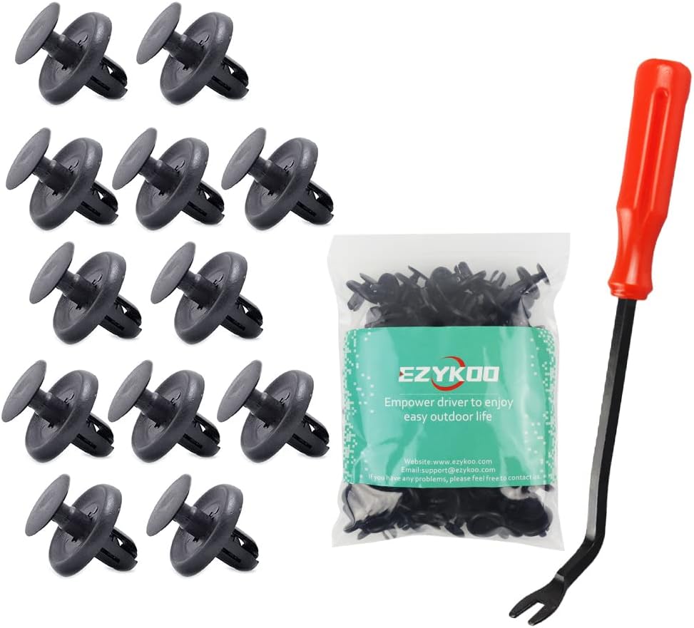 100pcs Car Rivets,Nylon Bumper Compatible with Lexus Toyota Body Clips,Splash Shield Clips 90467-07201 Replacement Fasteners, Quality Push Fasteners with Bonus Fastener Remover