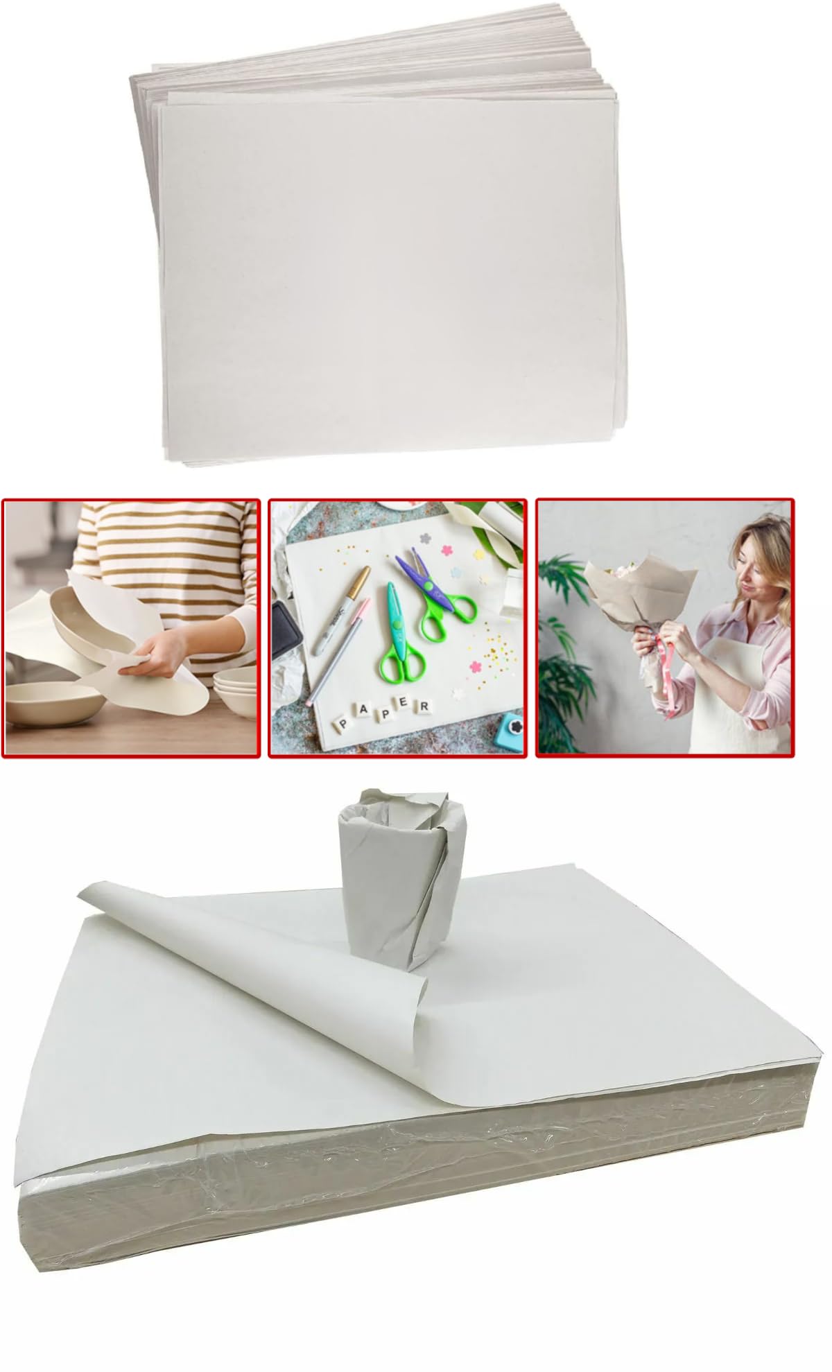 Newspaper Offcuts Sheets, 500PCS A1 Newsprint Paper, 20x30" Packing Paper for Moving House, Food Packaging, Arts and Crafts Businesses, Print Shops and More, 10kg HTUK (500)