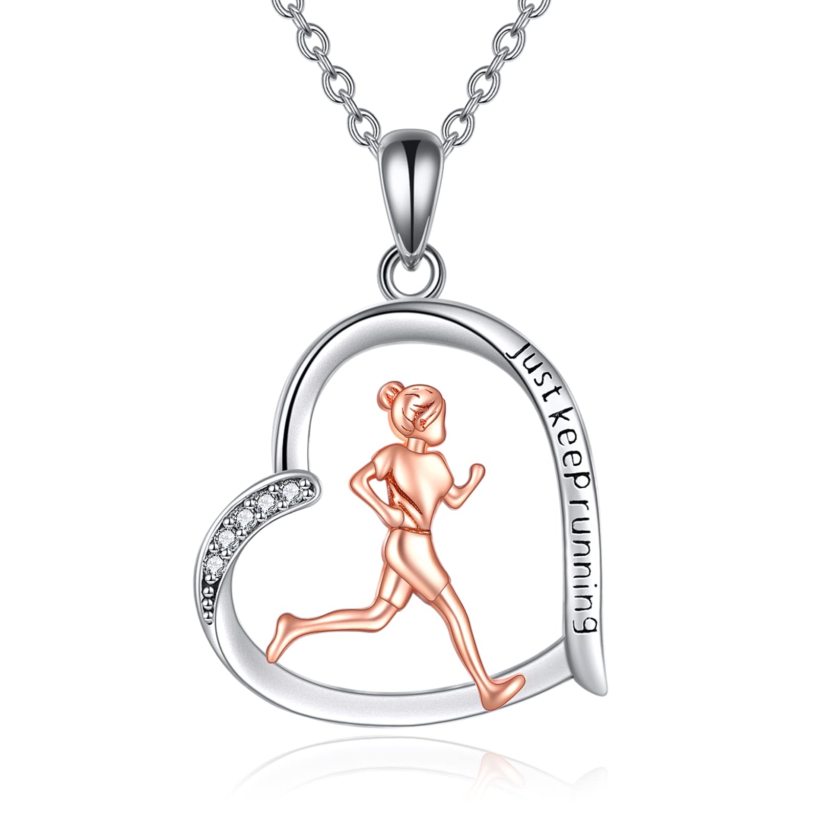 DAYLINLOVE Sport Kette 925 Sterling Silber Laufen/Basketball/Volleybal/Softball/Baseball Tennis/Golf/Lesen Anhänger Halskette Inspirational Schmuck Geschenke für Mädchen