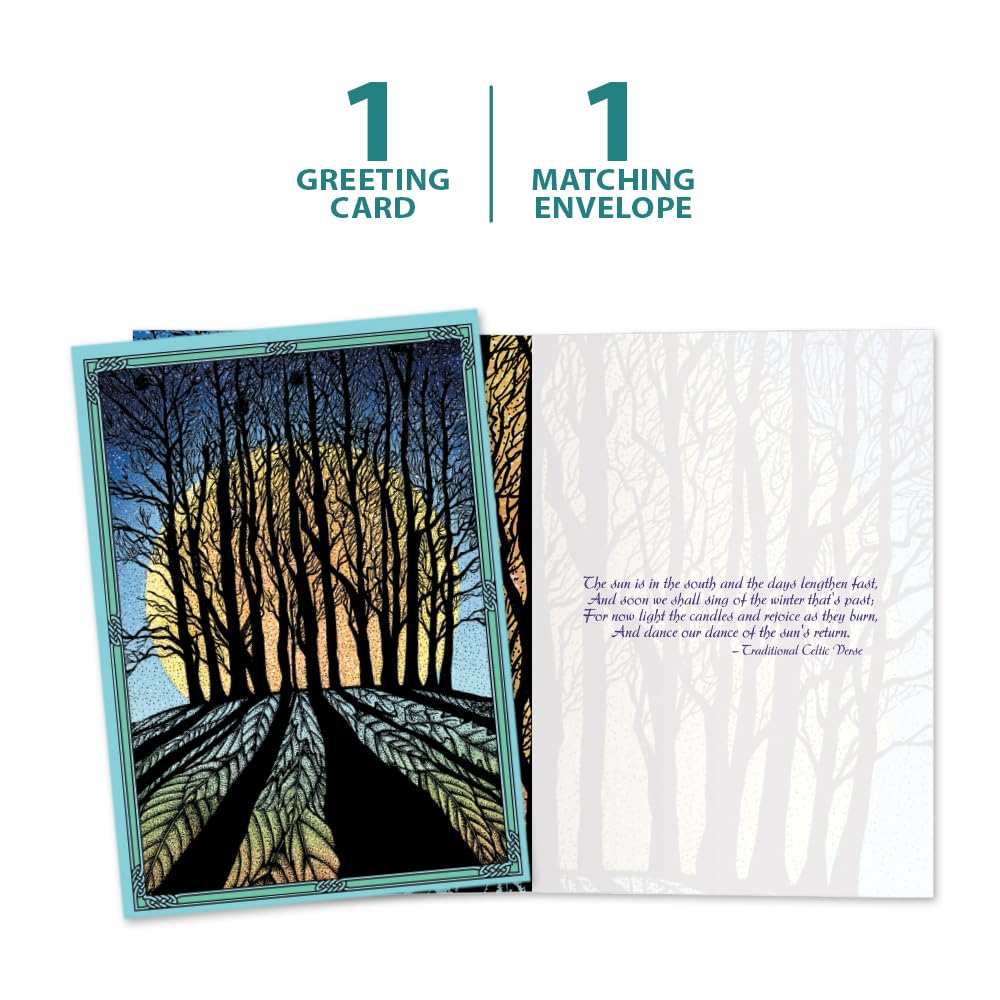 Tree-Free Greetings Winter Solstice Cards - 10 Artful 5x7 Cards With Matching Envelopes, Made In USA