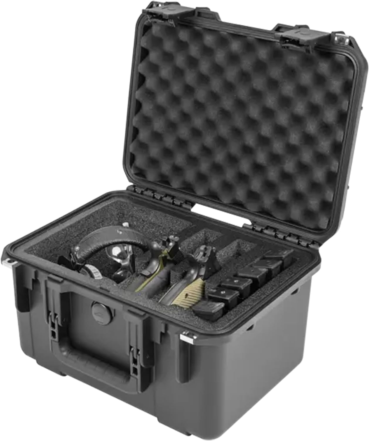 SKB Multi Hand Gun Case - 2 Gun Capacity, Custom Foam Interior, Waterproof, MIL-STD 810G - Secure Storage for Sport, Law Enforcement - Professional Grade - Heavy Duty - Easy to Use
