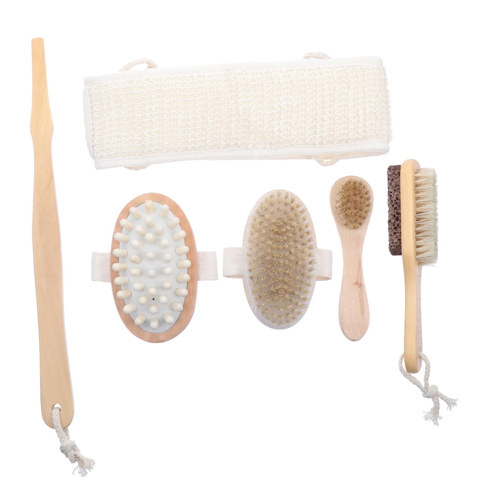 6 Stück Bade und Körperpflege Rückenschrubber Massagebürste mit Haken für Hauttypen Bad Spa Peeling Schwamm Dusche
