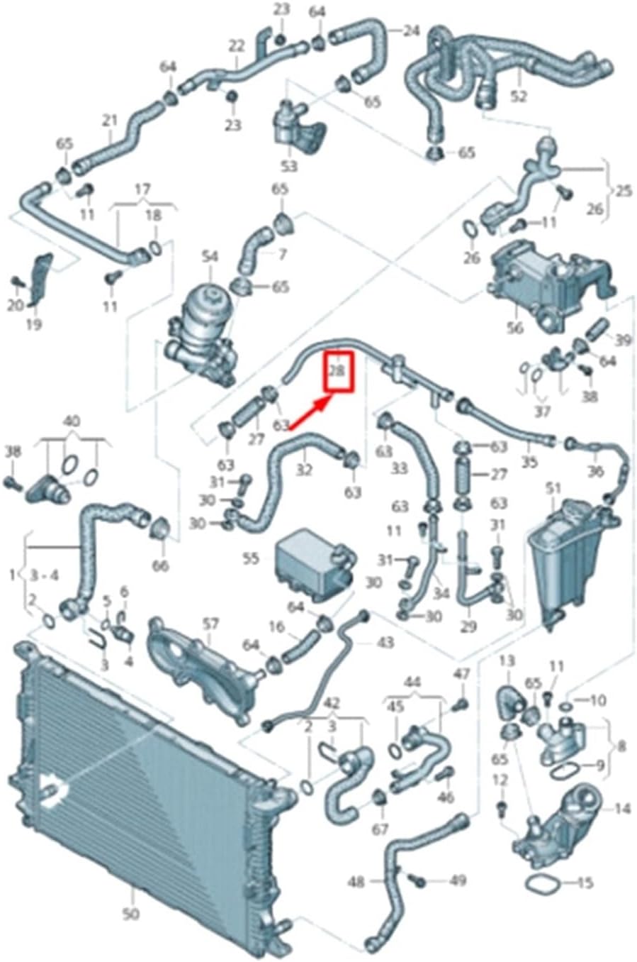 Compatible With A4 A5 A7 A8 Q5 Q7 Engine Coolant Pipes 059121086AH/059121671B