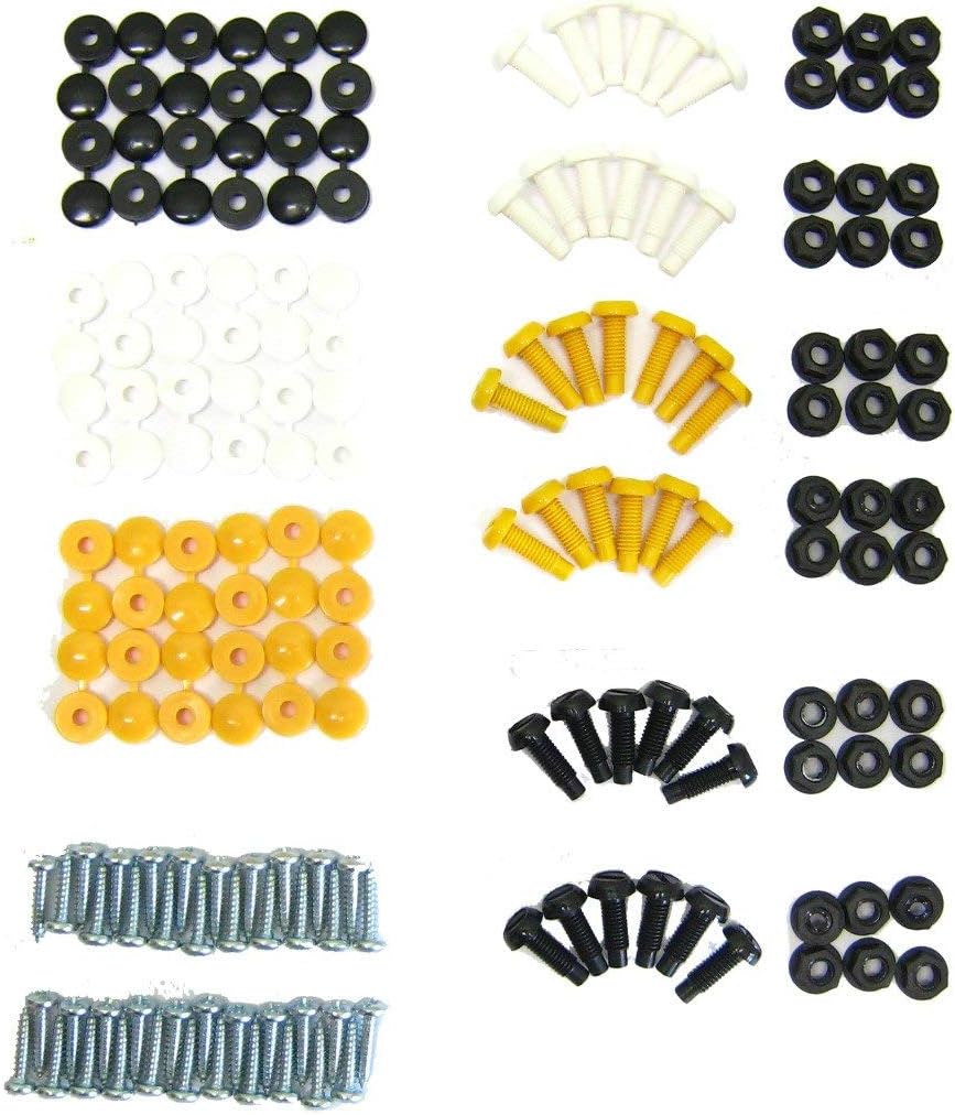 All Trade Direct 24 Pk Caps & Screws Car Number Plate Fixing Fitting