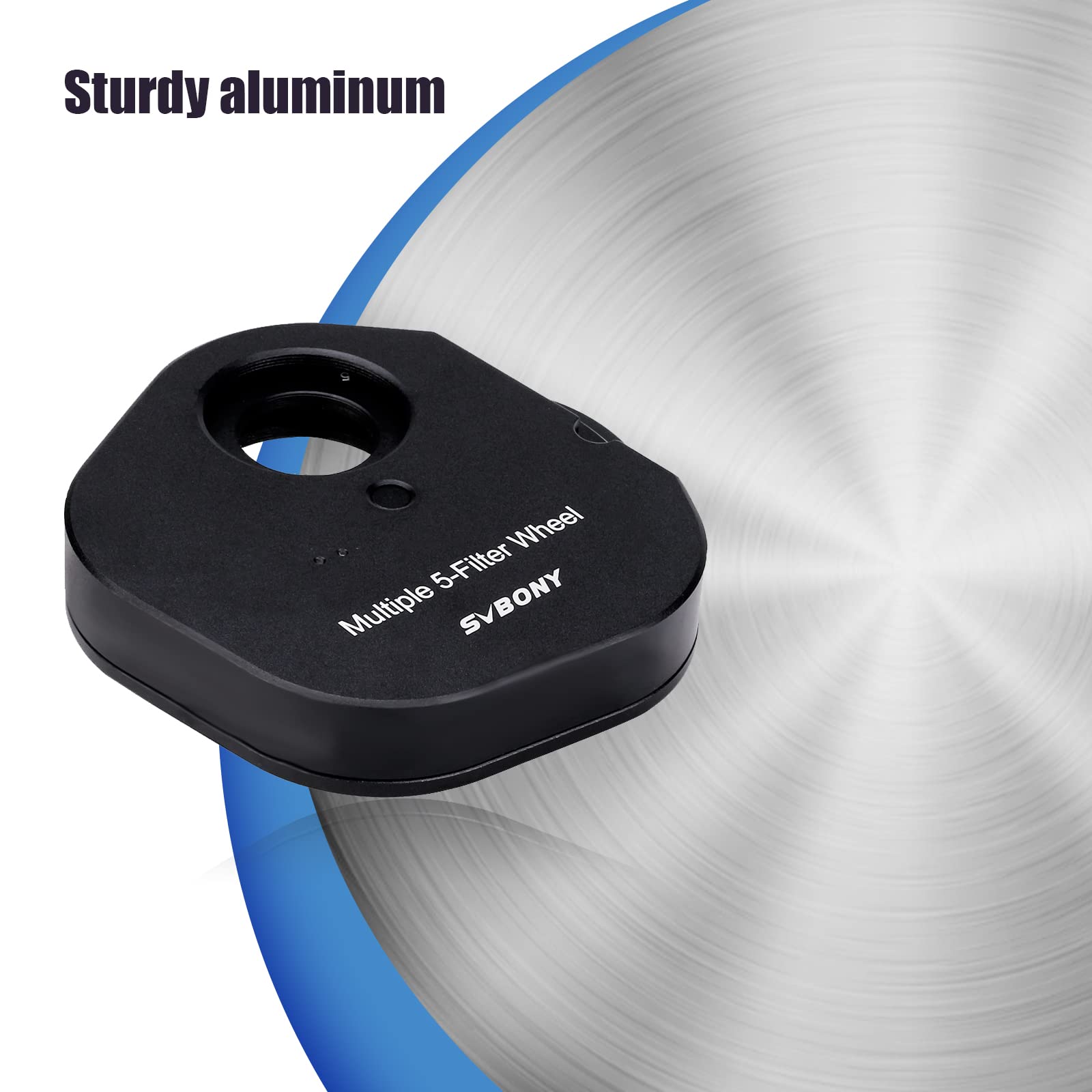 SVBONY SV133 Roue filtrante à 5 Positions pour télescope avec Adaptateur oculaire de 3,2 cm, Adaptateur d'appareil Photo T2 et Bague de Verrouillage