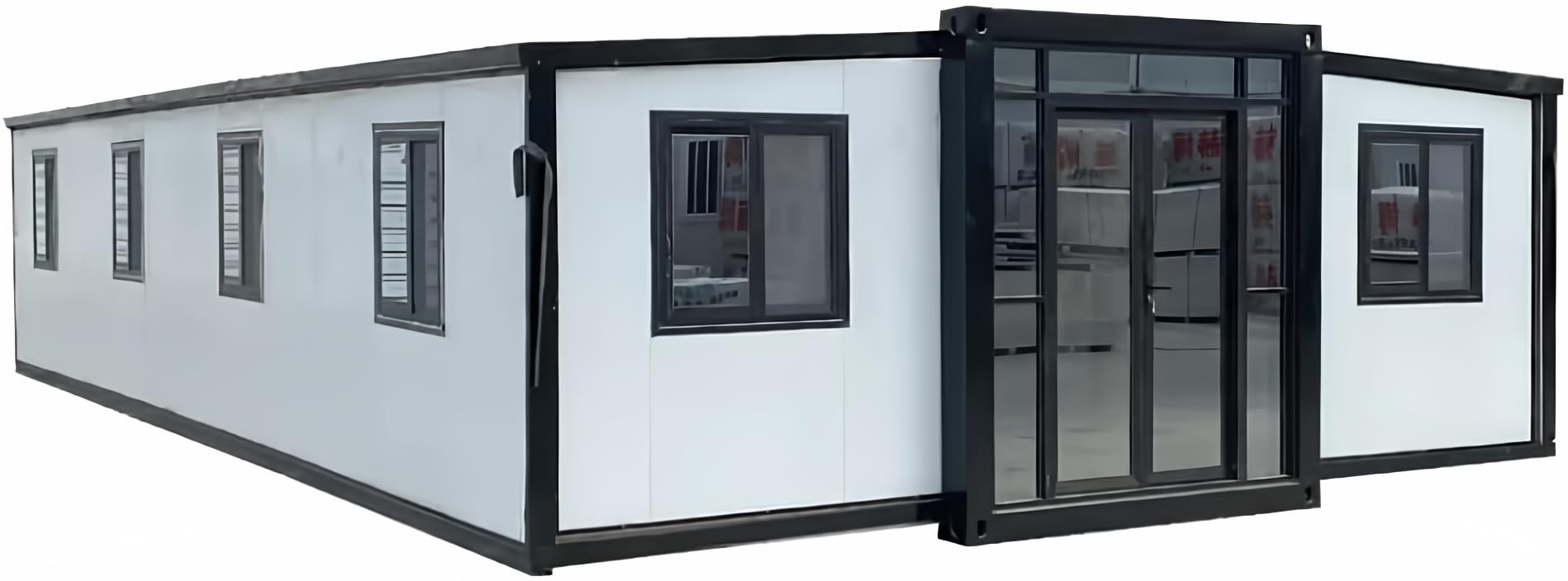 Portable Prefabricated Tiny Home 30x20ft, Mobile Expandable Plastic Prefab House for Hotel, Booth, Office, Guard House, Shop, Villa, Warehouse, Workshop (with Restroom)