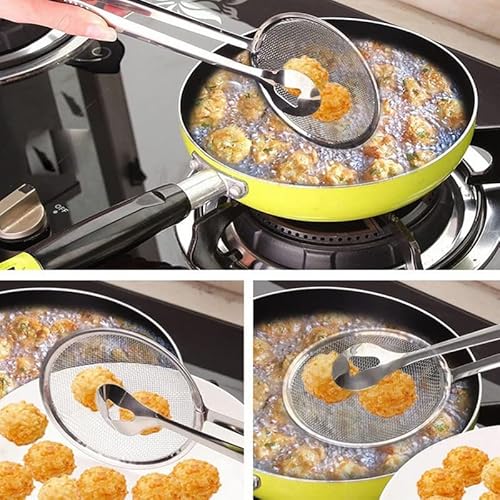 Rayfox Stainless Steel Fried Food Oil Scoop Kitchen Colander Strainer Drain Oilfolder For Kitchen Accessories Gadgets Supplies C #TOP4