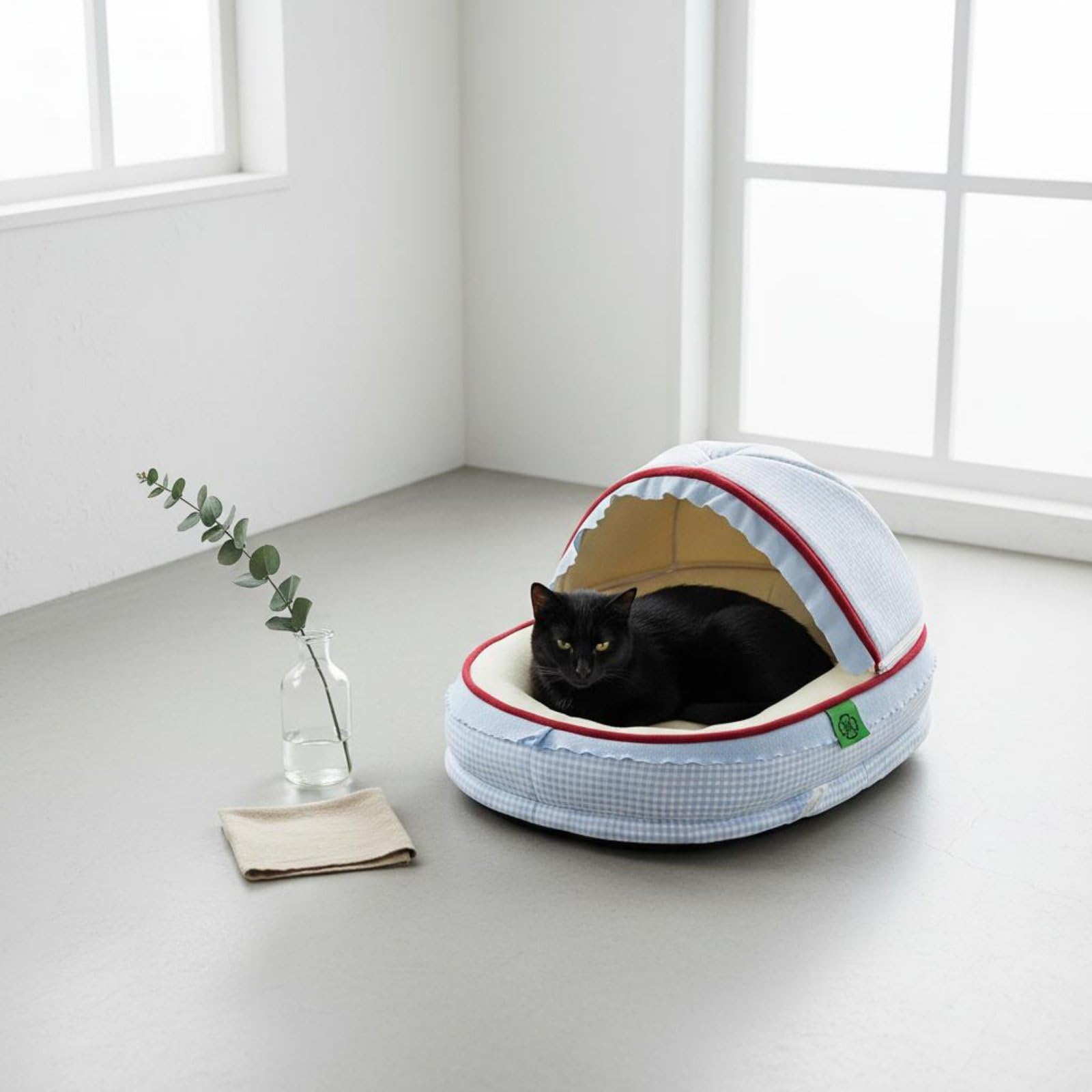 Letto per Gatto Cuccia Nido Grotta Cuscino Struttura Calda Imbottita in Spugna E Cotone PP Modalità Coperta O Aperta Comfort per Lunghi Adatto a Uso Domestico Quotidiano