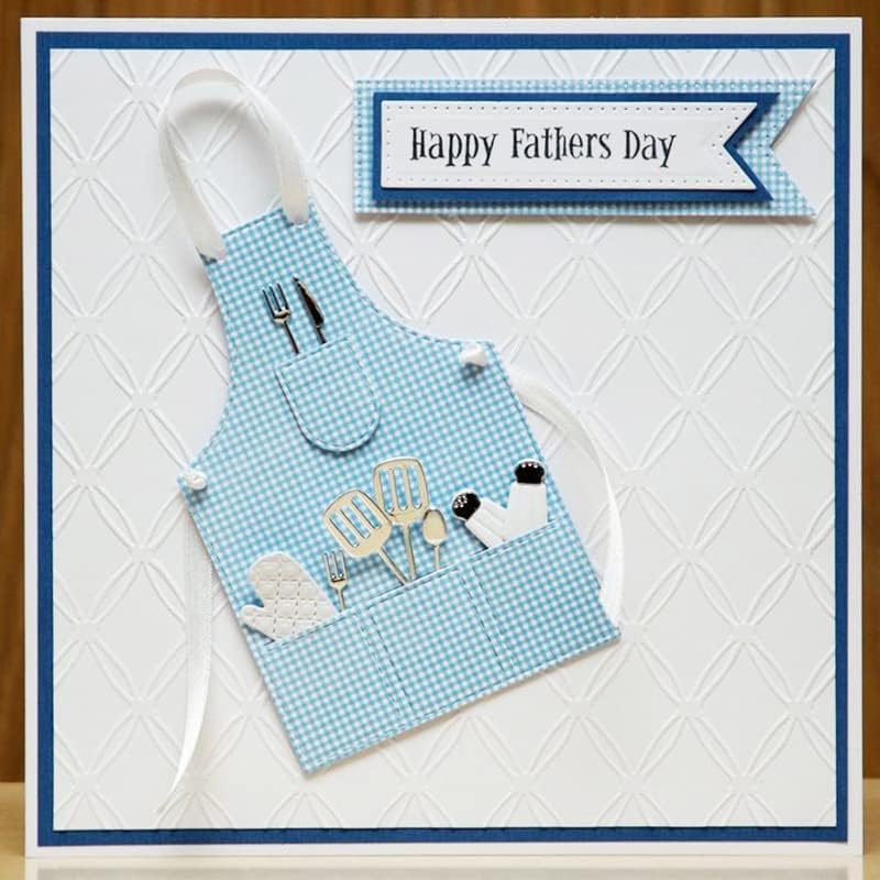 Miniatura 6 de Juego de herramientas de cocina de 14 piezas de troquelado de metal, delantal de cocina, plantillas cortadas para manualidades, álbumes de recortes,