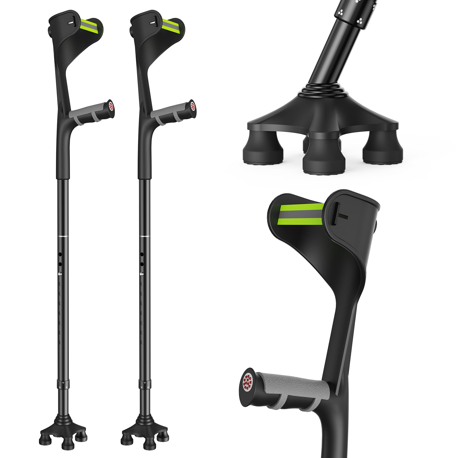 Photo 1 of Hopelight Folding Forearm Crutches - Black, Adjustable Height