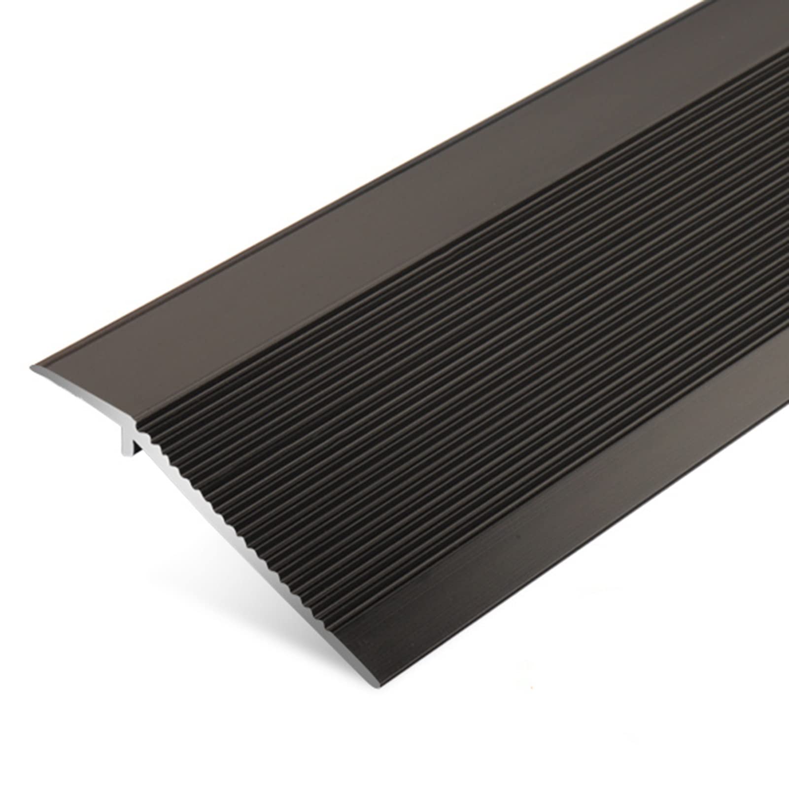 Remys Black Wood To Carpet/Laminate To Tile,Transition Strip Aluminum Alloy Transition Strip For Big Drop, Scratch-Resistant Cuttable Edge Reducer, Edge Decoration(Black)